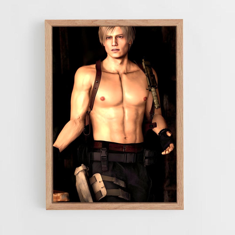 Poster Leon en Action – affiche Resident Evil (vue 4)